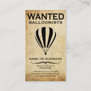 wanted : balloonists business card