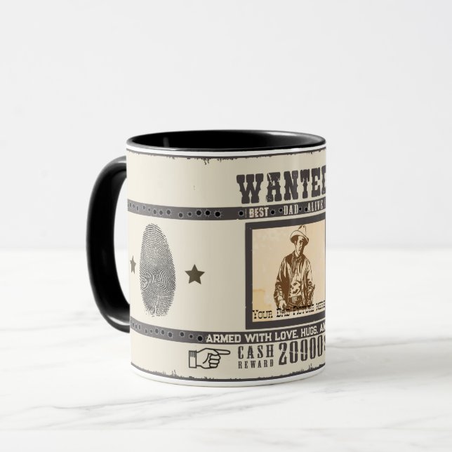 Wanted Best Dad Alive Coffee Mug (Front Left)
