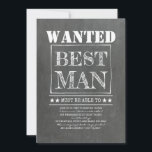 Wanted Best Man Groomsman Funny Proposal<br><div class="desc">Fun "will you be my best man" proposal card.</div>