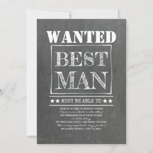 Wanted Best Man Groomsman Funny Proposal