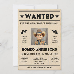 Wanted  Birthday Invitation