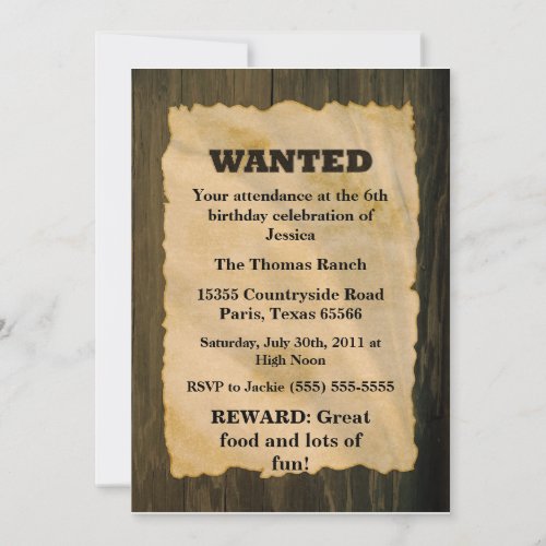 WANTED Birthday Party Invitations