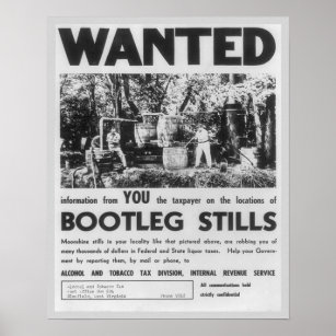 Wanted: Bootleg Stills, 1949. Vintage Poster