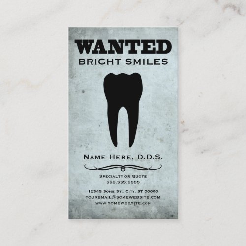 wanted : bright smiles business card