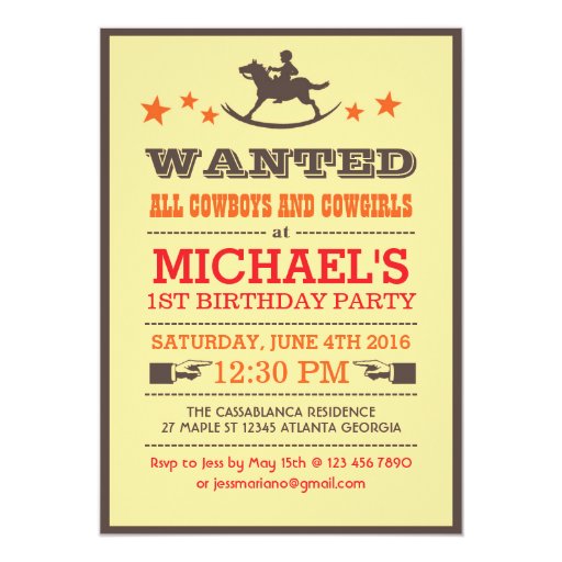 Country Western Birthday Invitations 4