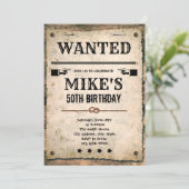 Wanted cowboy birthday Invitation (Standing Front)