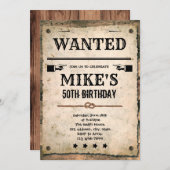 Wanted cowboy birthday Invitation (Front/Back)