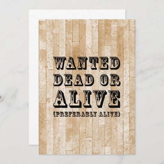 Wanted Dead or Alive (Front/Back)