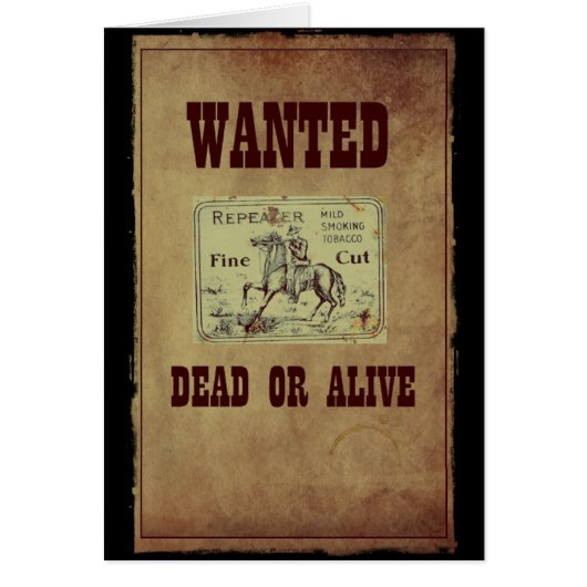 Wanted Dead or Alive Cards (Front)