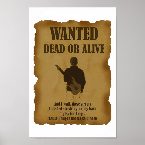 Wanted Dead Or Alive Classic Poster