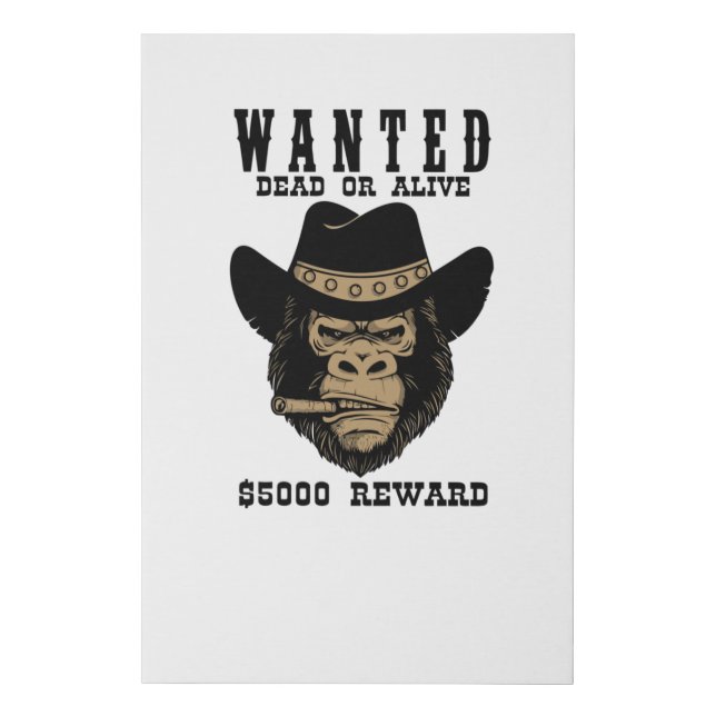 Wanted Dead or Alive Faux Canvas Print (Front)