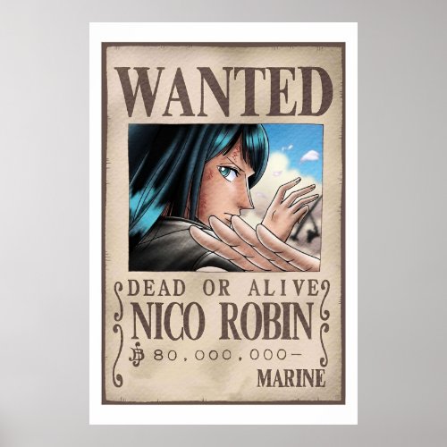 Wanted Dead Or Alive NICO ROBIN Poster