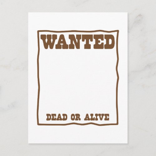 WANTED dead or Alive poster Postcard