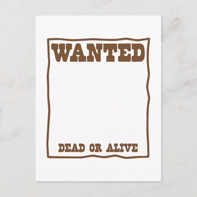 WANTED dead or Alive poster Postcard (Front)