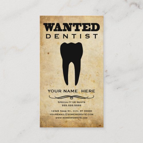 wanted : dentist business cards