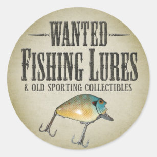 WANTED: Fishing Lures Classic Round Sticker
