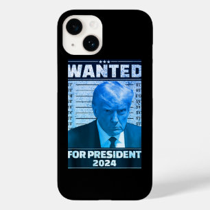Wanted For President 2024 Spiral Photo Notebook Case-Mate iPhone 14 Case