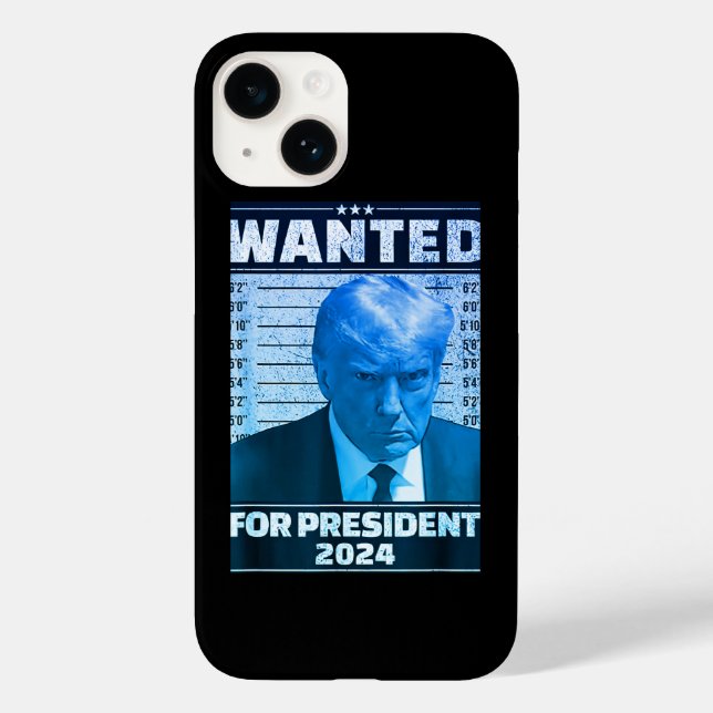 Wanted For President 2024 Spiral Photo Notebook Case-Mate iPhone Case (Back)