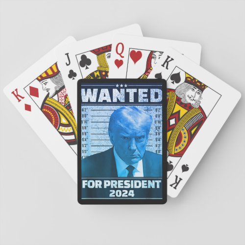 Wanted For President 2024 Spiral Photo Notebook Poker Cards