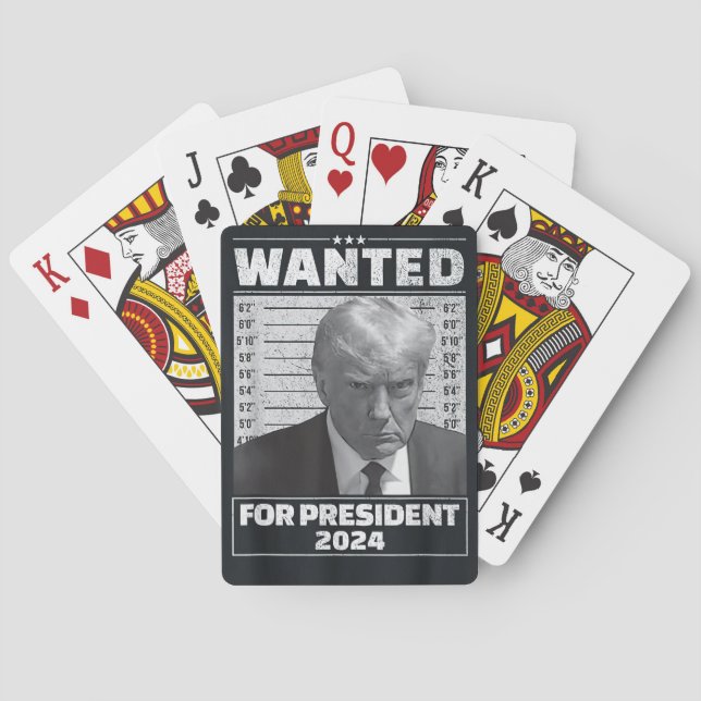 Wanted For President 2024 Spiral Photo Notebook Poker Cards (Back)