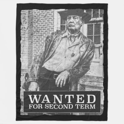 Wanted for second term MAGA Trump2020 Fleece Blanket