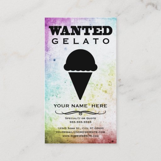 Customizable wanted : gelato business card template