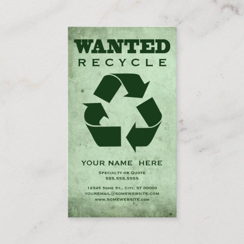 wanted  green corp business card