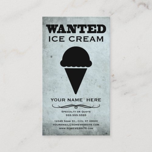 wanted : ice cream business cards