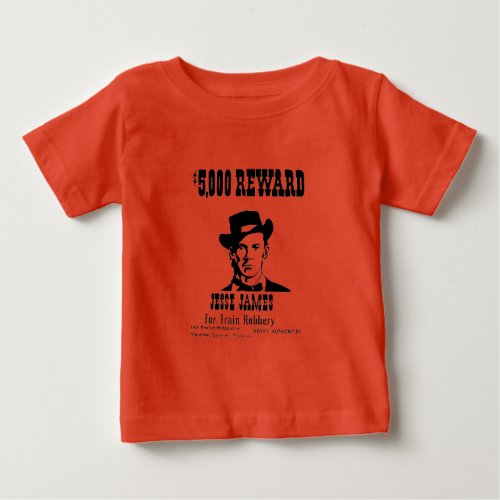 Wanted Jesse James Baby T_Shirt