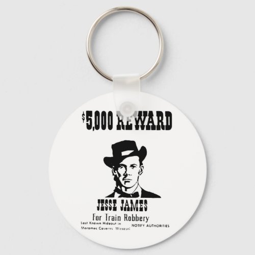 Wanted Jesse James Keychain