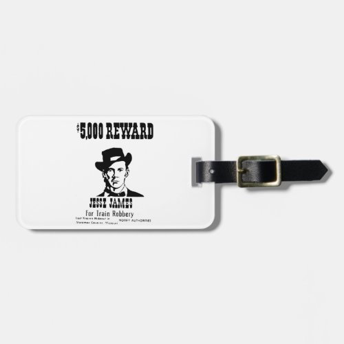 Wanted Jesse James Luggage Tag