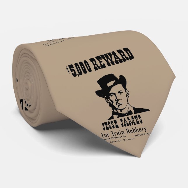 Wanted Jesse James Neck Tie (Rolled)