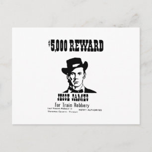 Wanted Jesse James Postcard