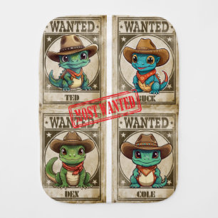 Wanted Kawaii Iguana Print Baby Burp Cloth