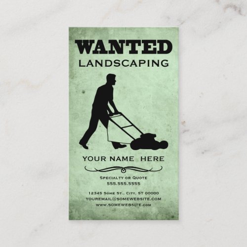 wanted : landscaper business card template