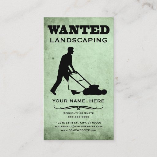 Customizable wanted : landscaper business card template