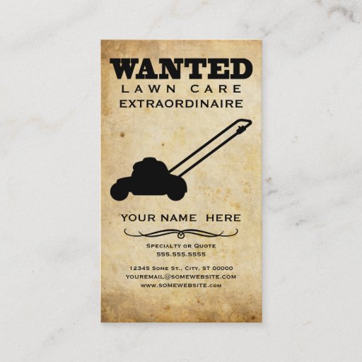Customizable wanted : lawn care business cards