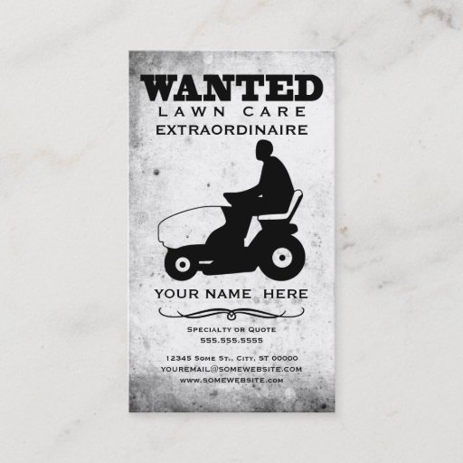 Customizable wanted : lawn care business card template