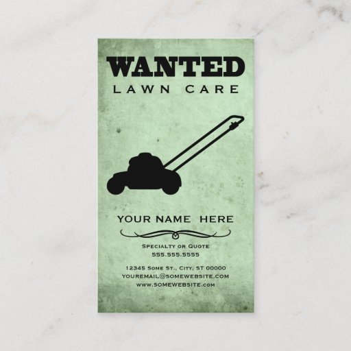 Customizable wanted : lawn care business card template