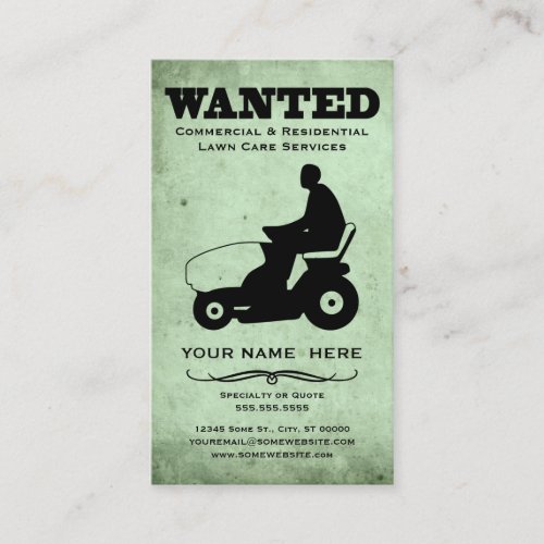 wanted : lawn care services business cards