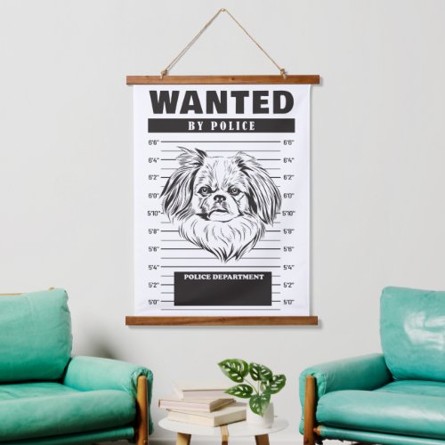 Wanted Mugshot of Jack Russel Terrier Hanging Tapestry