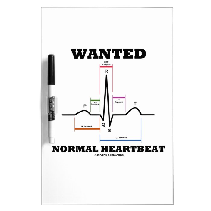 Wanted Normal Hearbeat (ECG/EKG Electrocardiogram) Dry Erase White Board