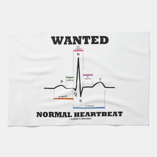 Wanted Normal Hearbeat (ECG/EKG Electrocardiogram) Towel