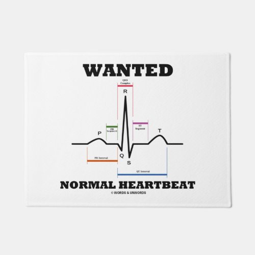 Wanted Normal Heartbeat ECG Electrocardiogram Doormat