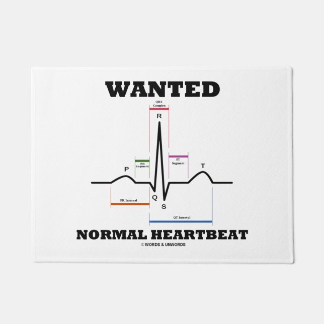 Wanted Normal Heartbeat ECG Electrocardiogram Doormat (Front)