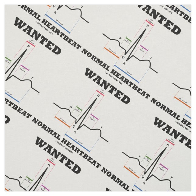 Wanted Normal Heartbeat ECG Electrocardiogram Fabric (Swatch)