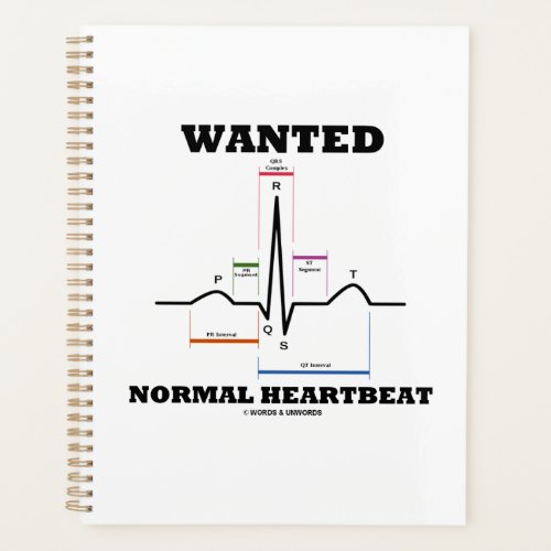 Wanted Normal Heartbeat ECG Electrocardiogram Planner