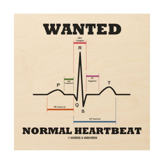 Wanted Normal Heartbeat ECG Electrocardiogram Wood Wall Decor