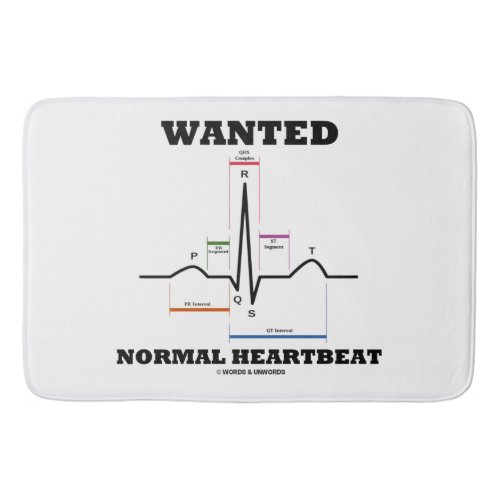 Wanted Normal Heartbeat Sinus Rhythm ECG EKG Bath Mat