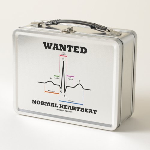 Wanted Normal Heartbeat Sinus Rhythm ECG EKG Metal Lunch Box